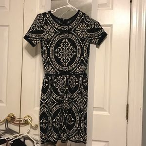 Black and white sweater dress